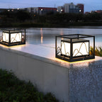 Square Waterproof Mountain Scenery Outdoor Solar Post Caps Lights
