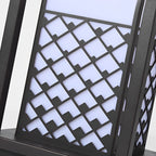 Retro Black LED Solar Lawn Lamp Patterned Pathway Lights for Outdoors