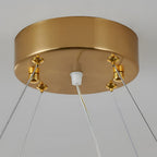 Round Electroplated Metal Crystal 3 Step Dimming LED Nordic Chandelier