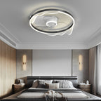 Round Creative LED Mute Intelligent Modern Bladeless Ceiling Fans Lamp