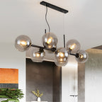 8 Lights Glass Shade LED Postmodern Chandelier Dining Room Light Fixtures