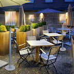 Stainless Steel Outdoor Floor Lamp with Rotating Design and Vertical Slats