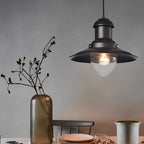 Round Retro Metal Hat Industrial Style Small Chandelier Pendant Lights