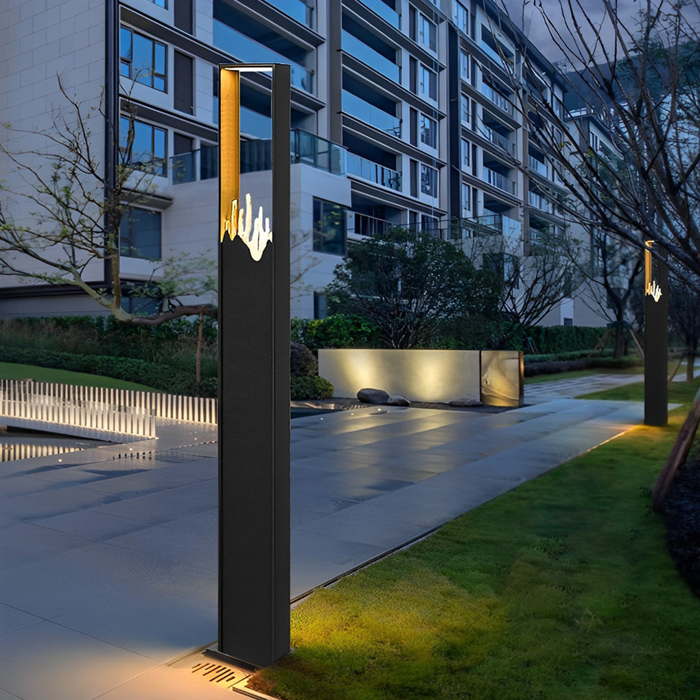 Modern Rectangular Artistic Glass LED Pathway Lights