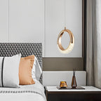 Ring Shaped LED Electroplated Metal Modern Pendant Light Hanging Lamp