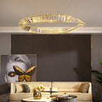 Creative Ring Stepless Dimming Electroplated Modern Crystal Chandelier