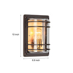 Vintage Aluminum Brown Glass Waterproof Modern Outdoor Wall Light