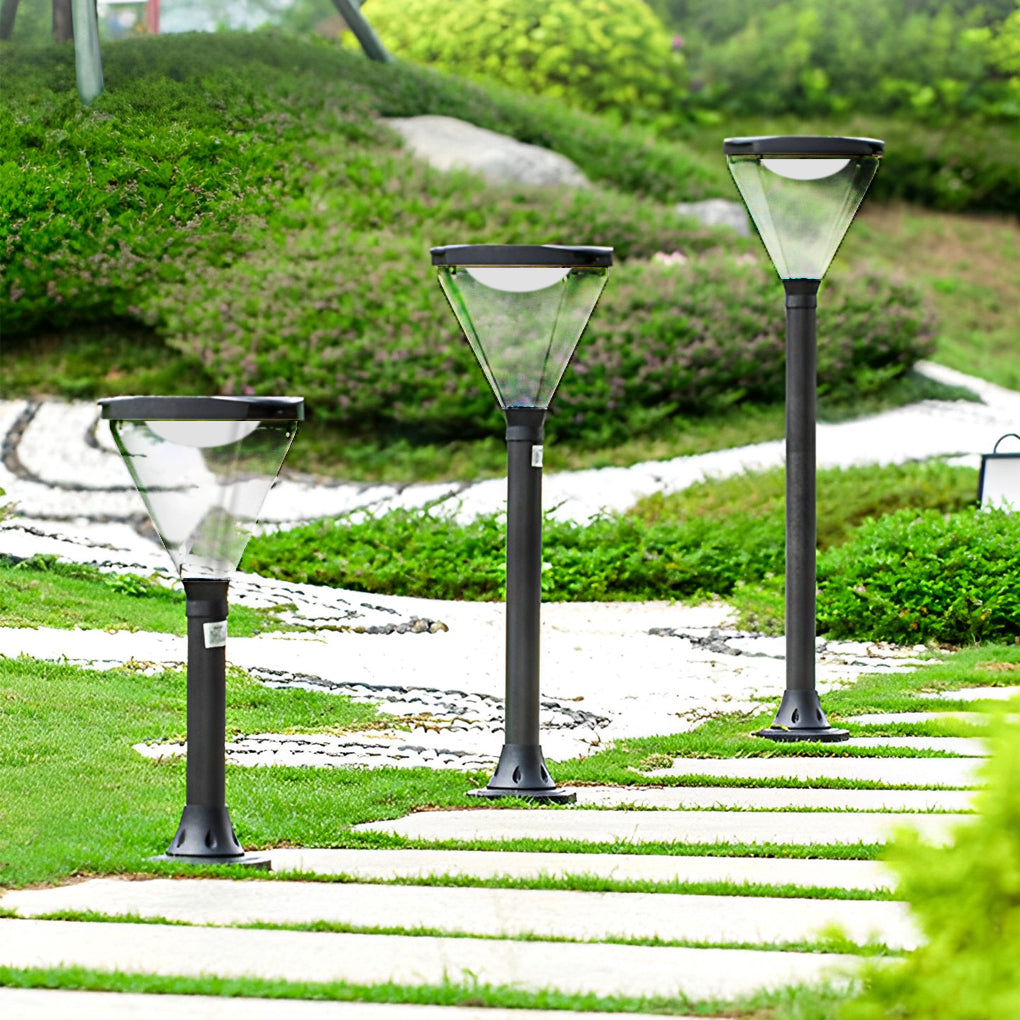 Adjustable Modern Black Solar LED Lawn Lamp with Intelligent Light Control
