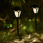 2PCS Intelligent Solar LED Lawn Lamps with Black Opaque Glass Lampshade