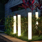 [Open-Box] Long Cylindrical Waterproof White Modern Solar Lawn Lights Lamp Post
