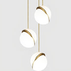 Round Creative Electroplated Acrylic Iron White Nordic Pendant Lights
