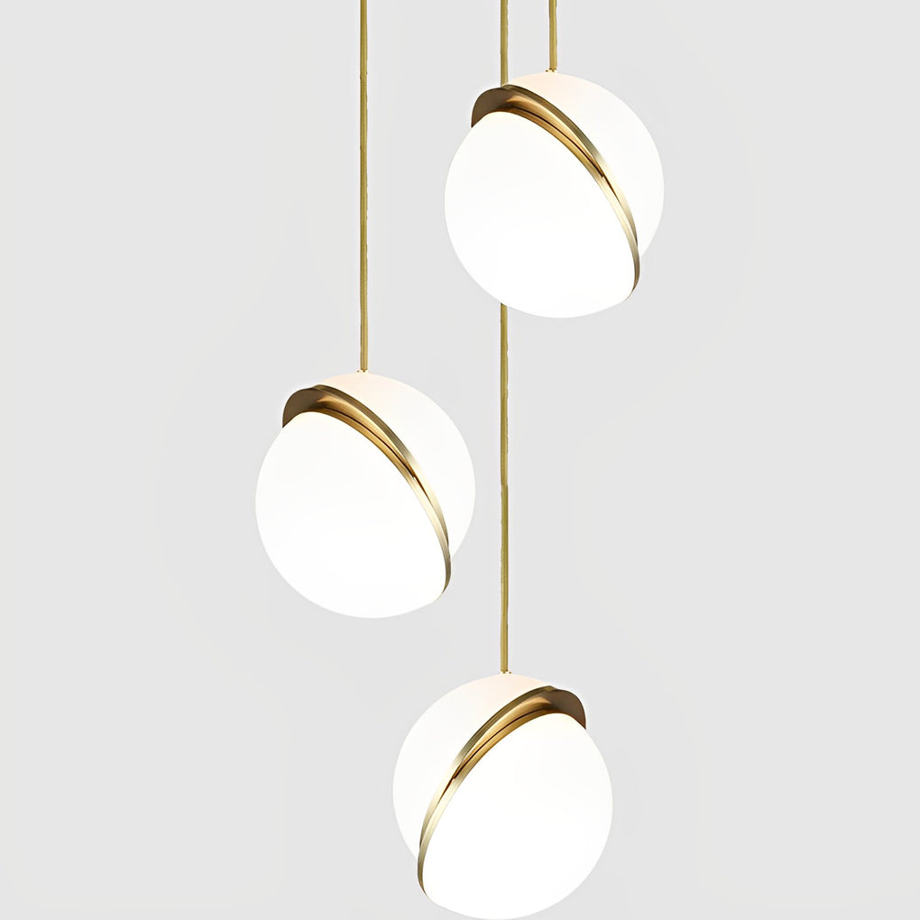 Round Creative Electroplated Acrylic Iron White Nordic Pendant Lights