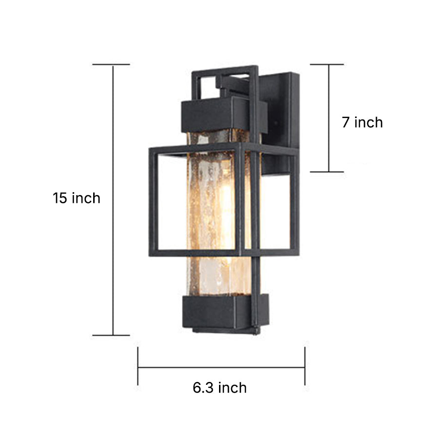 Waterproof Iron Art Black Outdoor Sconces Vintage Style