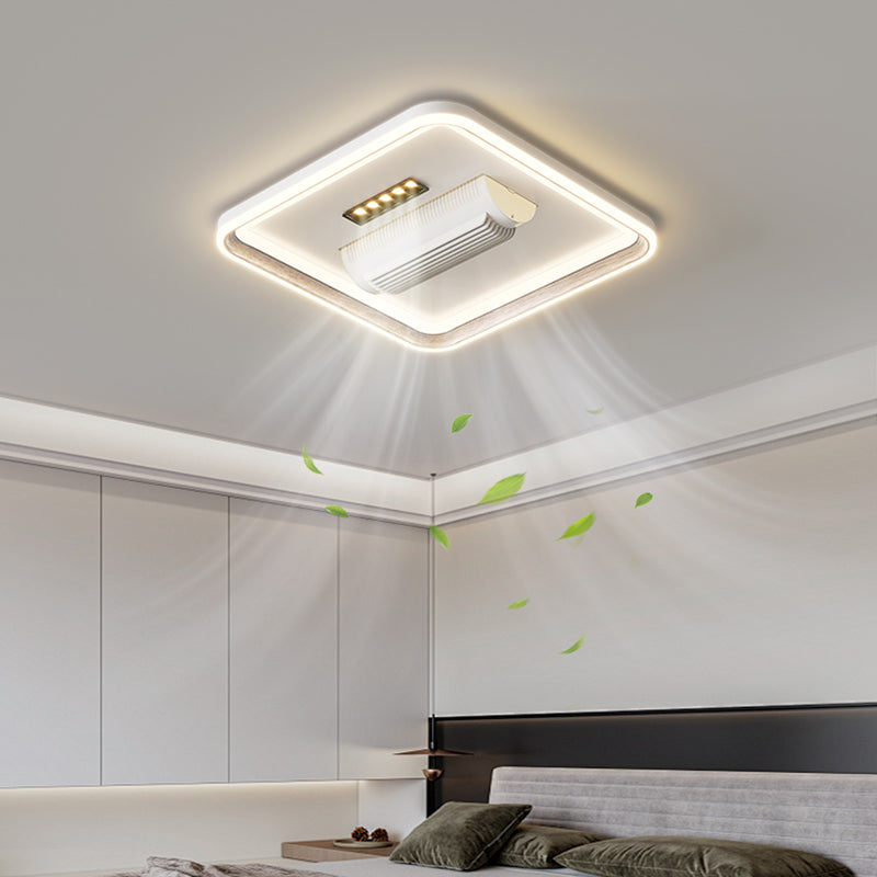 （BF218）BEMFAN 2026 New Bladeless Ceiling Fan with Light,three color dimming,  20-inch Modern Recessed Ceiling Fan with Remote Control and Dimmable LED Light, 6-Speed Fan Light, Suitable for Bedroom and Living Room, Applicable Voltage Range: 100-240V