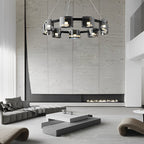 Circle Glass Stepless Dimming LED Brightness Memory Nordic Chandelier
