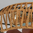 Creative Rattan Iron Timing Industrial Style Inverter Ceiling Fan Lamp