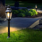 Elegant European-Style Black LED Outdoor Pathway Lamp Post