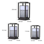 Retro Black LED Solar Lawn Lamp Patterned Pathway Lights for Outdoors