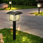 Vintage-Modern Solar Square Lawn Lights Waterproof, Durable Outdoor Lighting