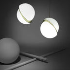 Round Creative Electroplated Acrylic Iron White Nordic Pendant Lights