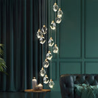 Luxury Staircase Chandelier Modern Spiral Crystal High Ceiling Light