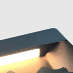 Mountain Scenery LED Waterproof Black Modern Solar Fence Post Lights