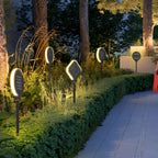 Modern Circular Black Solar LED Lawn Light