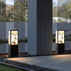 Vintage Square Solar LED Path Light Artistic Floral Landscape Bollard Lights