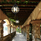 Metal Orb Pendant Light Globe Moisture Proof Outdoor Ceiling Light