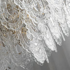 Glass LED 3 Step Dimming Luxury Pearls Decor French Style Chandelier