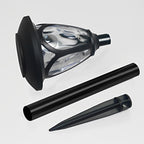 2PCS Intelligent Solar LED Lawn Lamps with Black Opaque Glass Lampshade