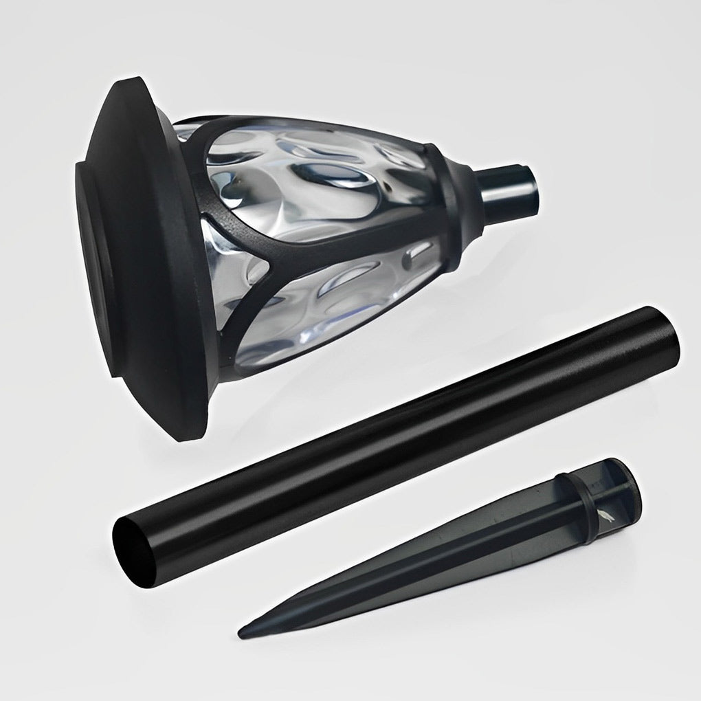 2PCS Intelligent Solar LED Lawn Lamps with Black Opaque Glass Lampshade
