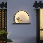Waterproof Chinese Greeting Pine Outdoor Wall Light