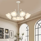 9 Heads Flowers Elegant Three Step Dimming French Style Chandelier