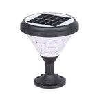 9-inch High Black Round LED Solar Post/Pier Light