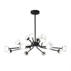 9/16-Light Black LED Sputnik Chandelier