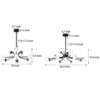 9/16-Light Black LED Sputnik Chandelier