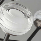9/16-Light Black LED Sputnik Chandelier