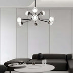 9/16-Light Black LED Sputnik Chandelier