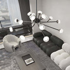 9/16-Light Black LED Sputnik Chandelier