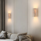 Rectangular Indoor Wall Sconces With Up And Down Lighting Modern Minimalist Faux Alabaster