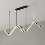 Wavy Linear 3 Step Dimming LED Nordic Chandelier Pendant Light Hanging Lamp