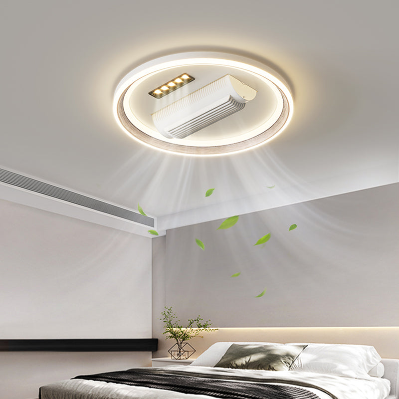 （BF218）BEMFAN 2026 New Bladeless Ceiling Fan with Light,three color dimming,  20-inch Modern Recessed Ceiling Fan with Remote Control and Dimmable LED Light, 6-Speed Fan Light, Suitable for Bedroom and Living Room, Applicable Voltage Range: 100-240V