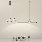 Minimalist Waves Circular Stepless Dimming LED Intelligent Chandeliers