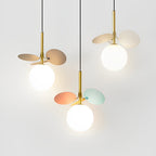 Colorful Creative Glass Flower Leaves Nordic Pendant Lights Chandelier