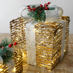 3 Pc Set Creative Christmas Decor Gift Box Scene Layout Decorations