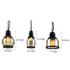 Retro Bottle Brown Glass Shade Creative Industrial Pendant Lights Chandelier