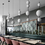 Gourd White Glass Bubbles LED Iron Nordic Chandelier Pendant Lighting