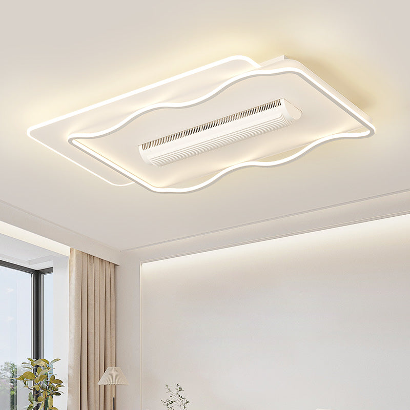 （BF262）BEMFAN 2026 New Bladeless Ceiling Fan with Light, three color dimming, 43-inch*28-inch Modern  Ceiling Fan with Remote Control and Dimmable LED Light, 6-Speed Fan Light, Suitable for Bedroom and Living Room,Applicable Voltage Range: 100-240V
