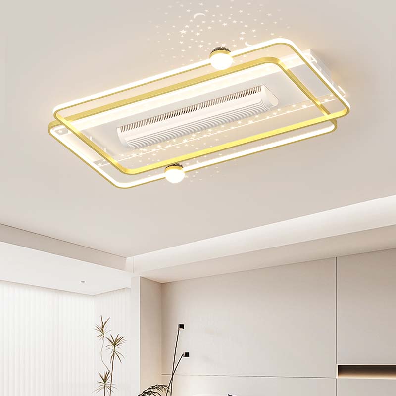 （BF261）BEMFAN 2026 New Bladeless Ceiling Fan with Light, three color dimming, 43-inch*28-inch Modern  Ceiling Fan with Remote Control and Dimmable LED Light, 6-Speed Fan Light, Suitable for Bedroom and Living Room,Applicable Voltage Range: 100-240V